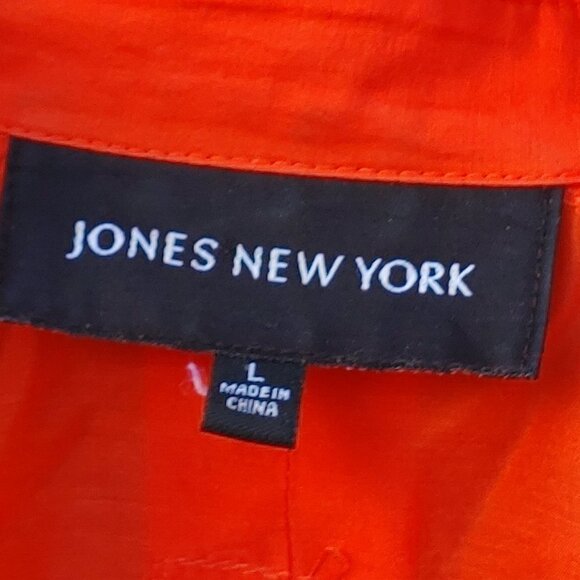 Attractive JONES NEW YORK Tie Waist Tunic Top Women's L Long Sleeve RED - Picture 6 of 10